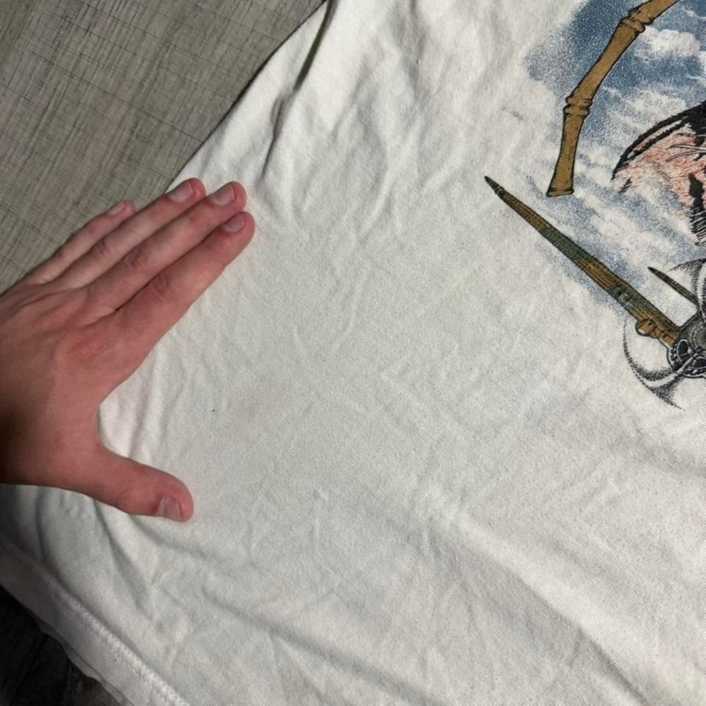 Vintage 2000s white ad blue tiger nature wildlife graphic t shirt Size‎ L - Picture 2 of 7